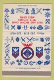 Matchbook Cover - US Naval Training Center San Diego CA Petty Mess 40 Strike
