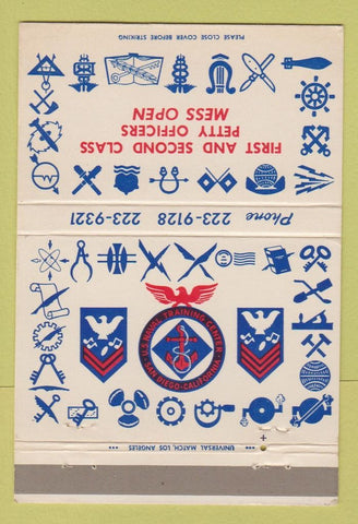 Matchbook Cover - US Naval Training Center San Diego CA Petty Mess 40 Strike