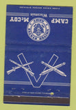 Matchbook Cover - US Army Camp McCoy WI military 40 Strike