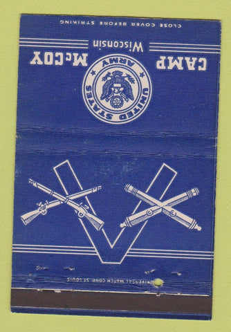Matchbook Cover - US Army Camp McCoy WI military 40 Strike