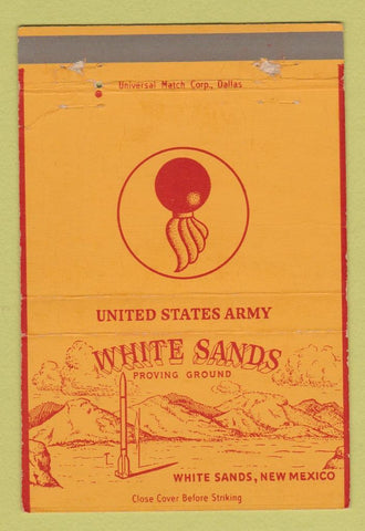 Matchbook Cover - US Army White Sands Proving Ground NM PX 40 Strike