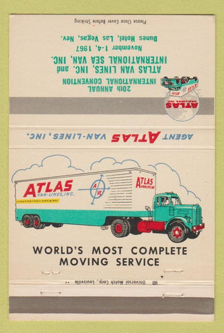 Matchbook Cover - Atlas Van Lines Convention Dunes Las Vegas NV 1967  40 Strike