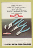 Matchbook Cover - Channel Lock Tools Corpus Christi TX 40 Strike