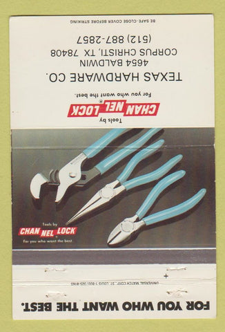 Matchbook Cover - Channel Lock Tools Corpus Christi TX 40 Strike