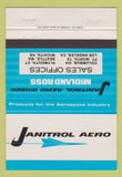 Matchbook Cover - Janitrol Aero Wichita KS Seattle Fort Worth Columbus 40 Strike