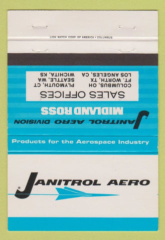Matchbook Cover - Janitrol Aero Wichita KS Seattle Fort Worth Columbus 40 Strike