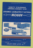 Matchbook Cover Arrow Trailer Equipment trucking Springfield IL Timpte 40 Strike