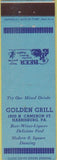 Matchbook Cover - Golden Grill Harrisburg PA