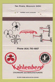 Matchbook Cover - Kahlenberg Engineers Horns Propellers Two Rivers WI 40 Strike