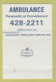 Matchbook Cover - Alexander Funeral Homes Evansville IN 40 Strike