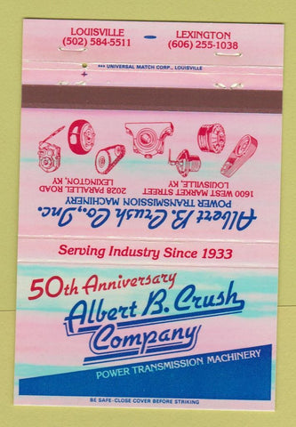 Matchbook Cover - Albert B Crush Machinery Louisville Lexington KY 40 Strike