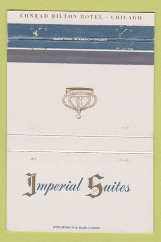 Matchbook Cover - Imperial Suites Hilton Hotel Chicago IL WEAR 40 Strike