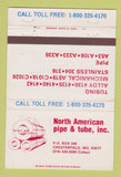 Matchbook Cover - North American Pipe & Tube Chesterfield MO 40 Strike