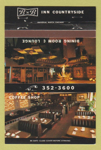 Matchbook Cover - B&B Inn restaurant Countryside IL 40 Strike