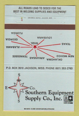 Matchbook Cover - Southern Equipment Supply Jackson MS 40 Strike