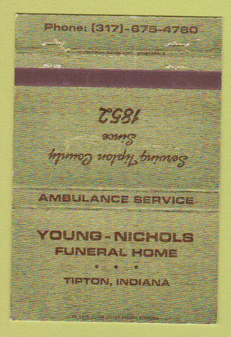 Matchbook Cover - Young Nichols Funeral Home Tipton IN 40 Strike