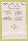 Matchbook Cover - Zeller Electric St Louis MO 40 Strike