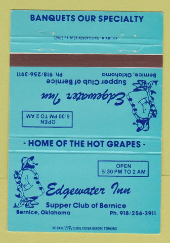 Matchbook Cover - Edgewater Inn Bernice OK 40 Strike