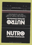 Matchbook Cover - Nutro Oil Field Chemical Houston TX BLACK #1 40 Strike