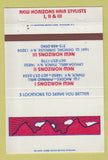 Matchbook Cover - New Horizons Hair Salon Ithaca Syracuse NY 40 Strike