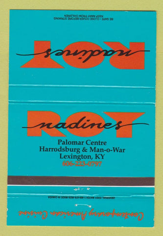Matchbook Cover - Roy Nadines Lexington KY restaurant 40 Strike