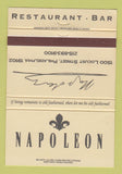 Matchbook Cover - Napoleon Restaurant Bar Philadelphia PA 40 Strike