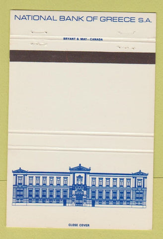 Matchbook Cover - National Bank of Greece London UK 40 Strike