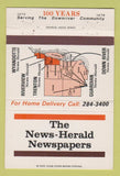 Matchbook Cover - News Hearld Newspaper Trenton Wyandotte MI 40 Strike