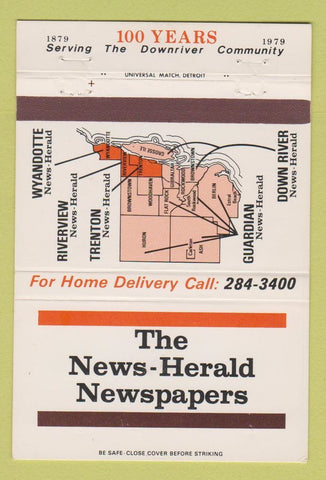 Matchbook Cover - News Hearld Newspaper Trenton Wyandotte MI 40 Strike