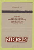 Matchbook Cover - Nickels Steakhouse restaurant New York City 40 Strike