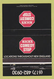 Matchbook Cover - Nick's Comedy Shop New England CHAIN WEAR 40 Strike