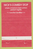 Matchbook Cover - Nick's Comedy Shop New England CHAIN WEAR 40 Strike