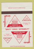 Matchbook Cover - Hinton & Williams Well Service Delhi Libson LA  40 Strike