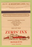 Matchbook Cover - Zeris' Inn Mountain Lakes NJ WEAR 40 Strike