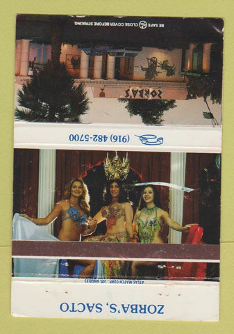 Matchbook Cover - Zorba's Sacto Sacramento CA girlie WEAR 40 Strike