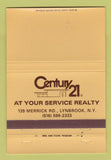Matchbook Cover - Century 21 Real Estate Lynbrook NY 40 Strike