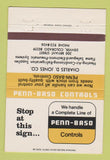 Matchbook Cover - Penn Baso Controls Charles Jones Denver Colorado 40 Strike
