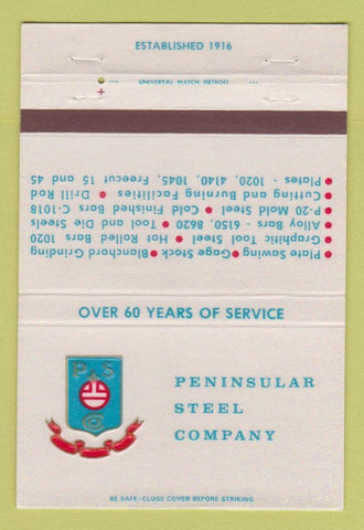 Matchbook Cover - Peninsular Steel Company 40 Strike