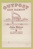 Matchbook Cover - Poutpost Restaurant Poker San Ramon CA 40 Strike
