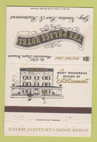 Matchbook Cover - The Palace Hotel Manchester Depot VT WEAR 40 Strike