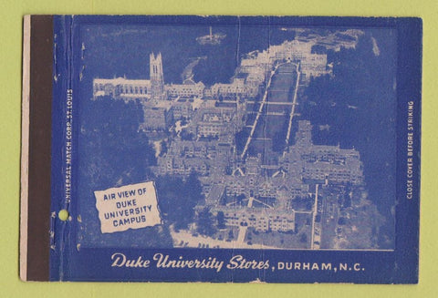 Matchbook Cover - Duke University Durham NC Full Length 40 Strike