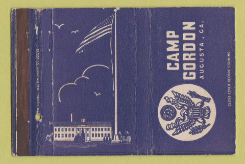 Matchbook Cover - Camp Gordon Augusta GA Army WEAR postcard 40 Strike