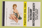 Matchbook Cover RMS Convention 1963 Detroit MI pinup Barking Dogs Bite 40 Strike