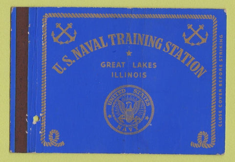 Matchbook Cover - US Naval Training Station Great Lakes IL postcard #2 40 Strike
