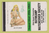 Matchbook Cover - RMS Convention 1963 Detroit MI pinup Like My Brand 40 Strike