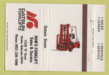 Matchbook Cover - Datsun Forklifts Omaha NE 40 Strike
