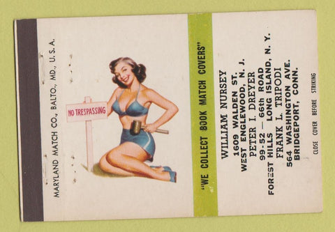 Matchbook Cover Match Collector West Englewood NJ Bridgeport CT pinup  40 Strike
