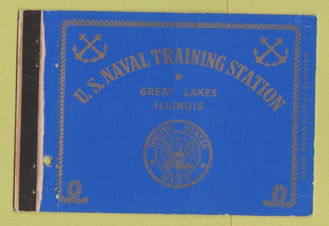 Matchbook Cover - US Naval Traing Station Great Lakes IL postcard WEAR 40 Strike