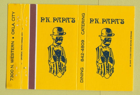 Matchbook Cover - PK Papa's Oklahoma City OK restaurant WEAR 40 Strike