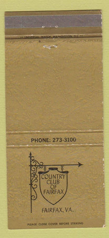 Matchbook Cover - Country Club of Fairfax VA 30 Strike